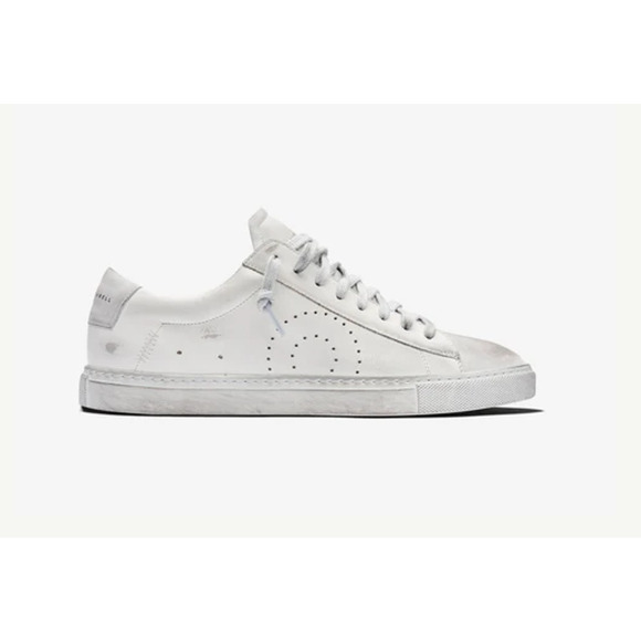 Oliver Cabell Distressed Leather Low top Sneakers White/Gray Women's Size EU 38